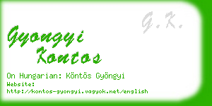 gyongyi kontos business card