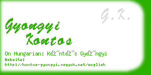 gyongyi kontos business card